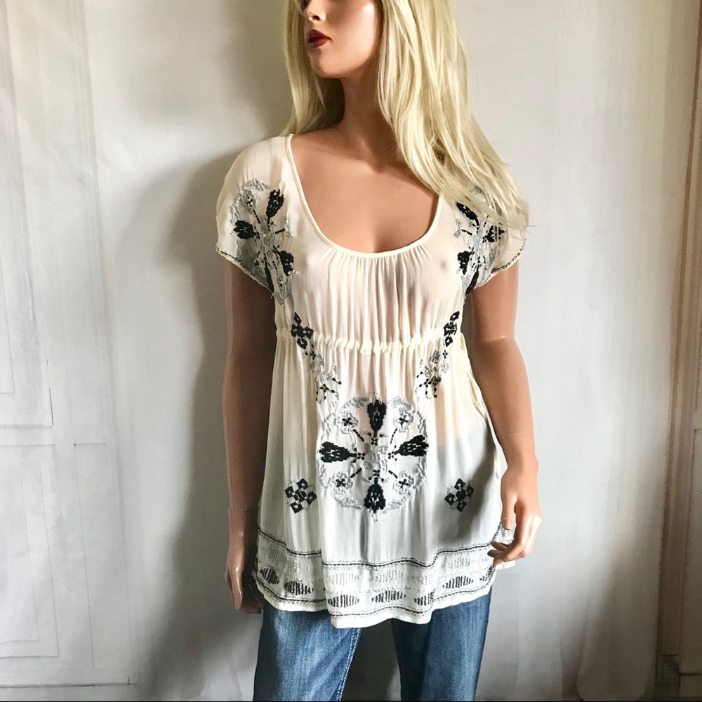 UO Kimchi & Blue Embellished Boho Tunic Top - Picture 3 of 8